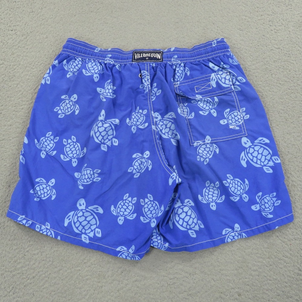 Vilebrequin Swim Shorts Men XXL Blue Moorea Turtle Print 6" Inseam Trunks